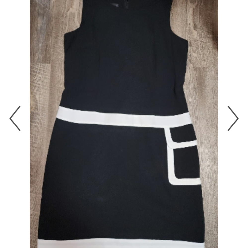 Metrostyle Black and White Sheath Mini Dress